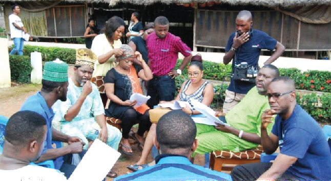 The ‘Prof Johnbull’ cast on location